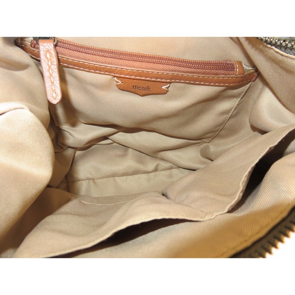 The Sak Gray Leather Handbag Floral Embossed Hobo Shoulder Bag - Picture 7 of 9